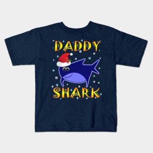 Christmas Daddy Shark Funny  Design Gift Idea Kids T-Shirt